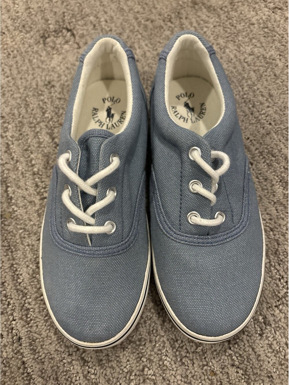 Polo Ralph Lauren Childrens Sneakers Size 13 Chambray Blue Canvas Lace Up